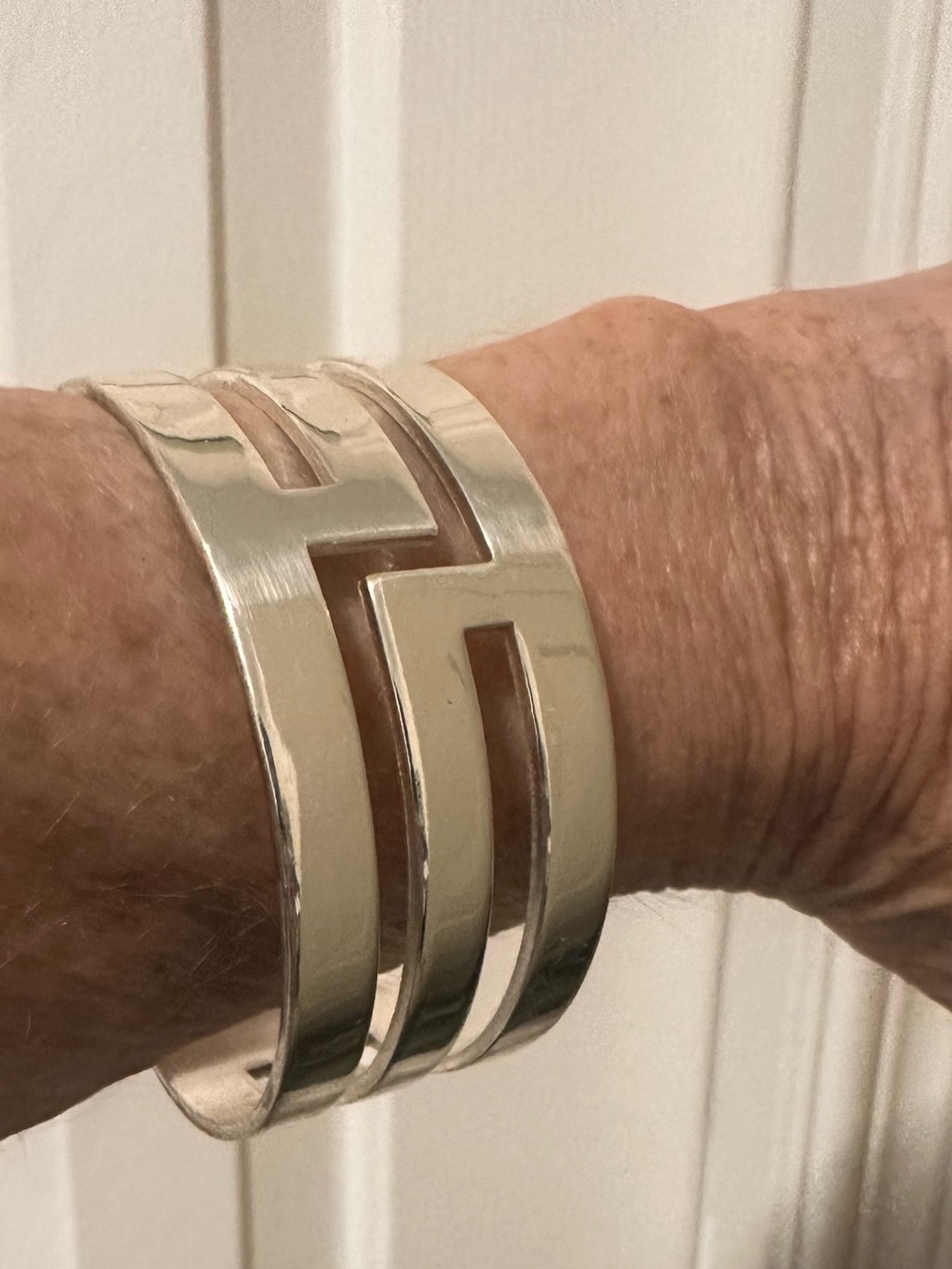 Rustic Cuff Silver Openwork Triple Band Cuff Bracelet